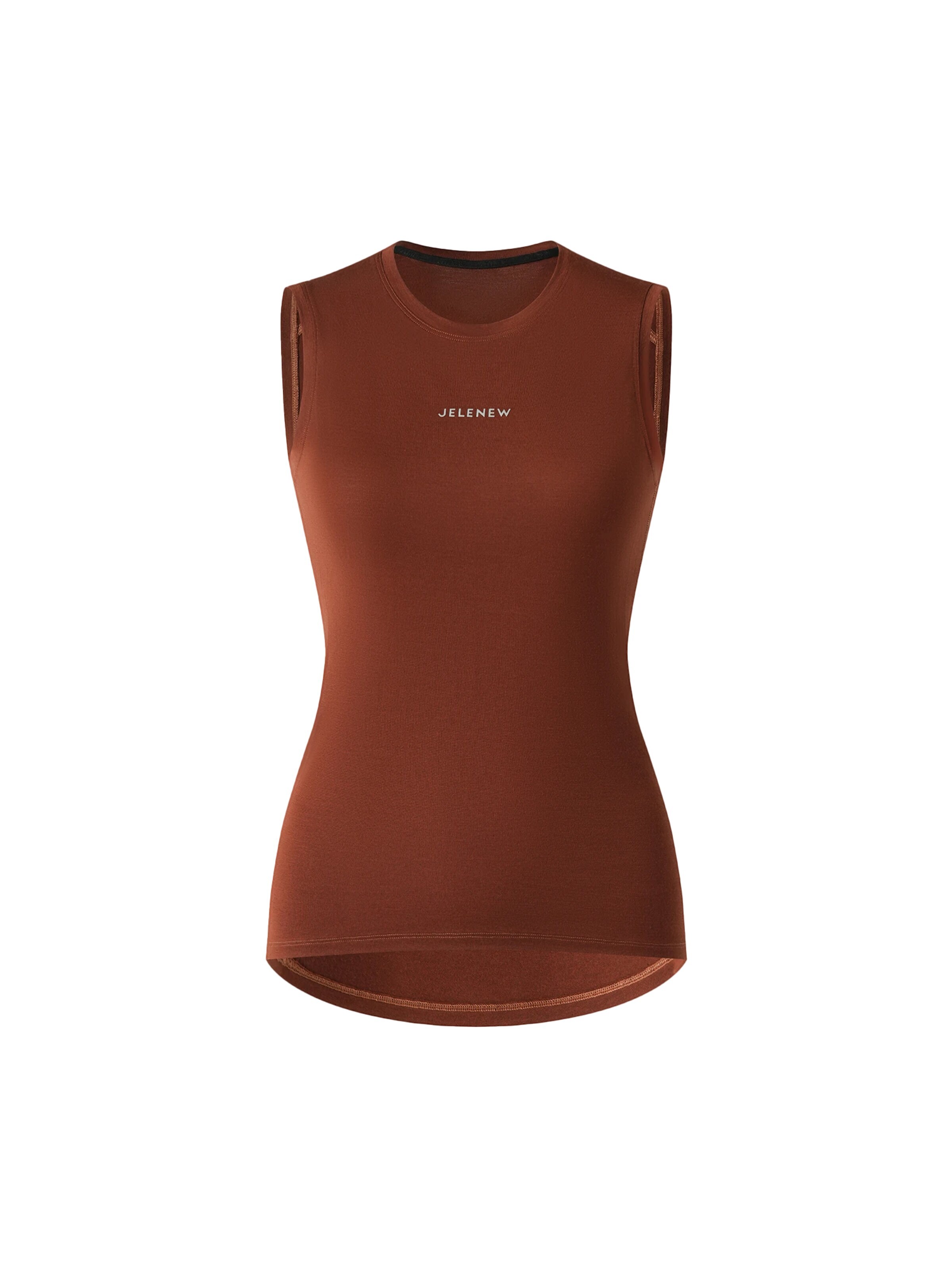 Haut de sport 'Merino Wool Tank Top' Jelenew en marron : devant
