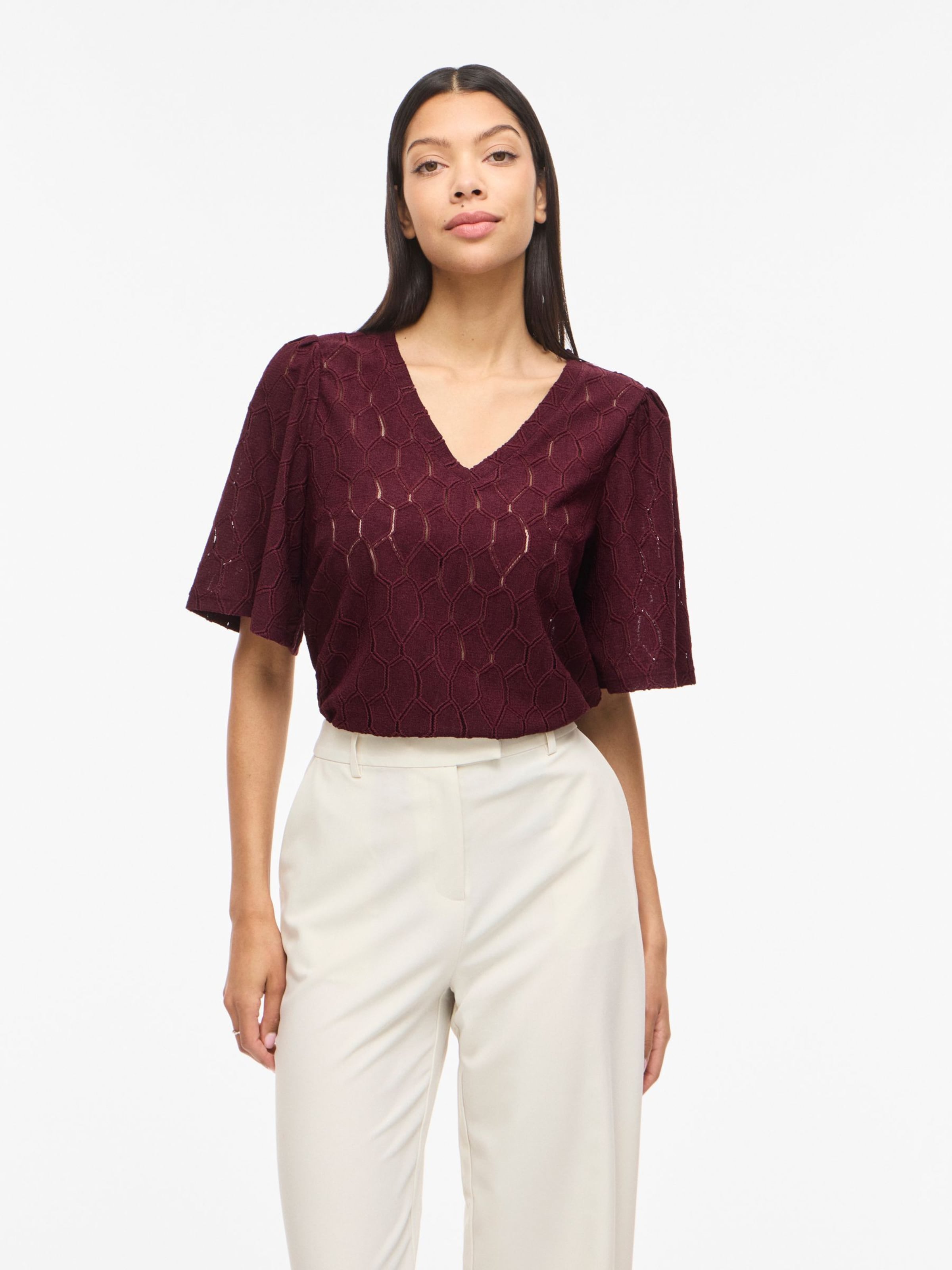 VILA Bluse 'VIMARCELLA' in Rot: Vorderseite