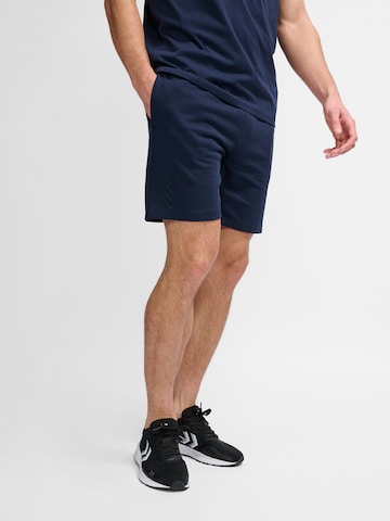 Hummel Regular Workout Pants 'Active' in Blue: front