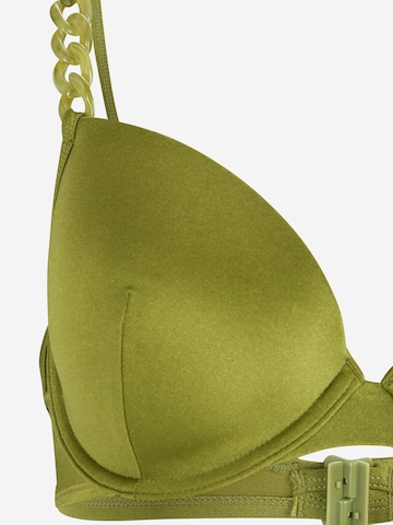 Hunkemöller Koszulkowy Góra bikini 'Palm' w kolorze zielony