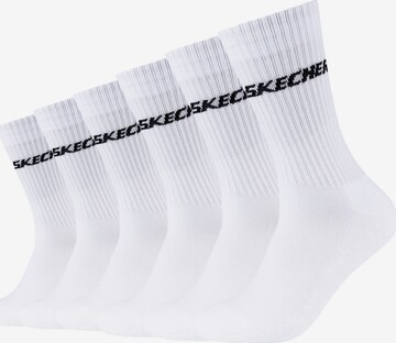 SKECHERS Athletic Socks in White: front