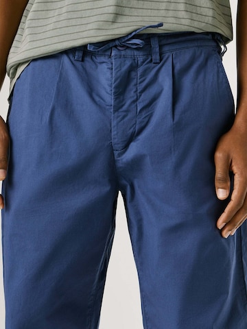Pepe Jeans Loosefit Bandplooibroek in Blauw