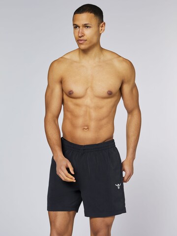 CHIEMSEE Athletic Swim Trunks in Black: front