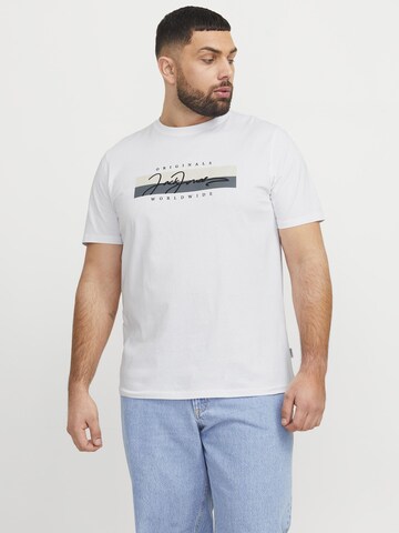 Jack & Jones Plus Shirt 'JORFrederiksberg' in White: front