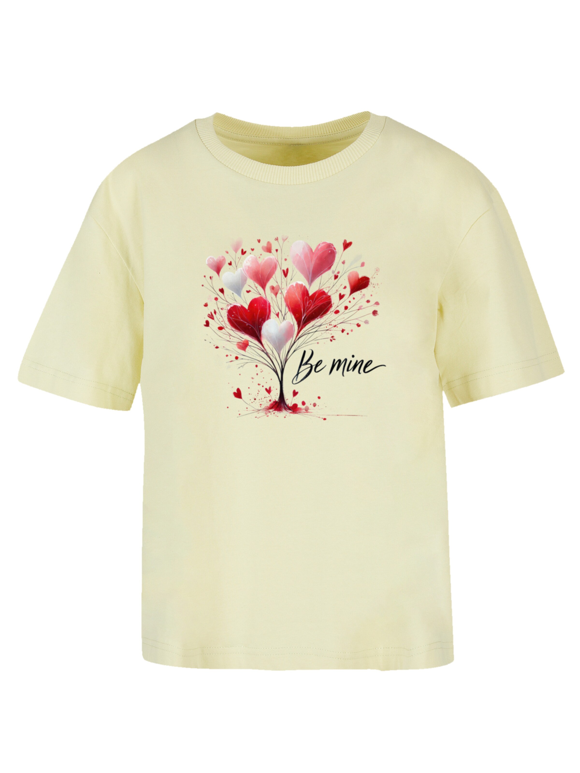 F4NT4STIC Shirt 'Herzbaum Be Mine!' in Yellow: front