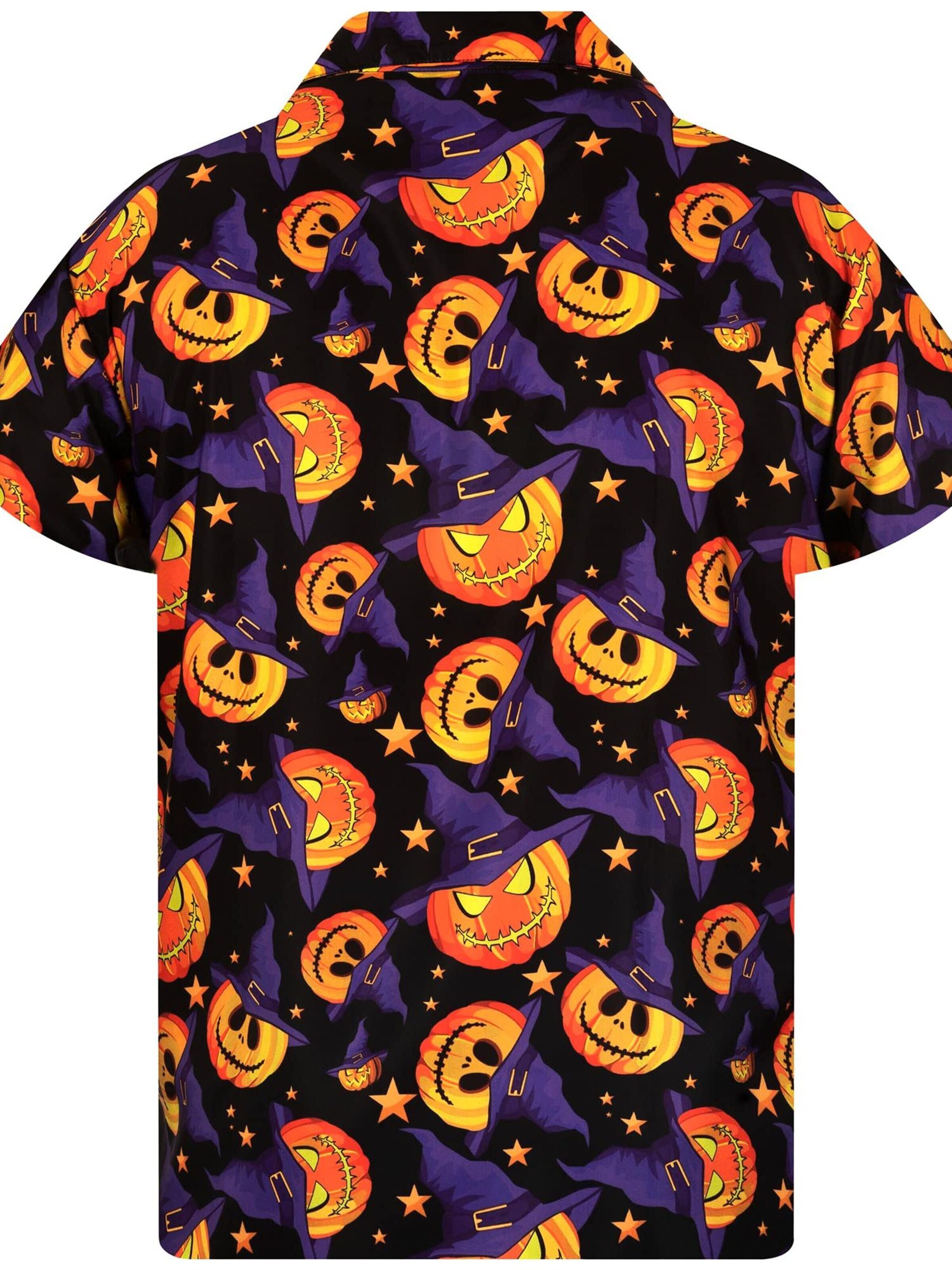 King Kameha Shirt 'Helloween Pumpkin Hat' in Purple
