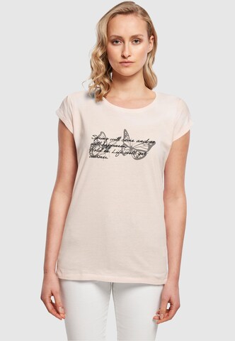 Merchcode Shirt 'Spring Saying' in Roze: voorkant
