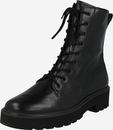 Paul Green Lace-Up Ankle Boots in Black: front