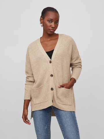 VILA Gebreid vest 'RIL' in Beige: voorkant