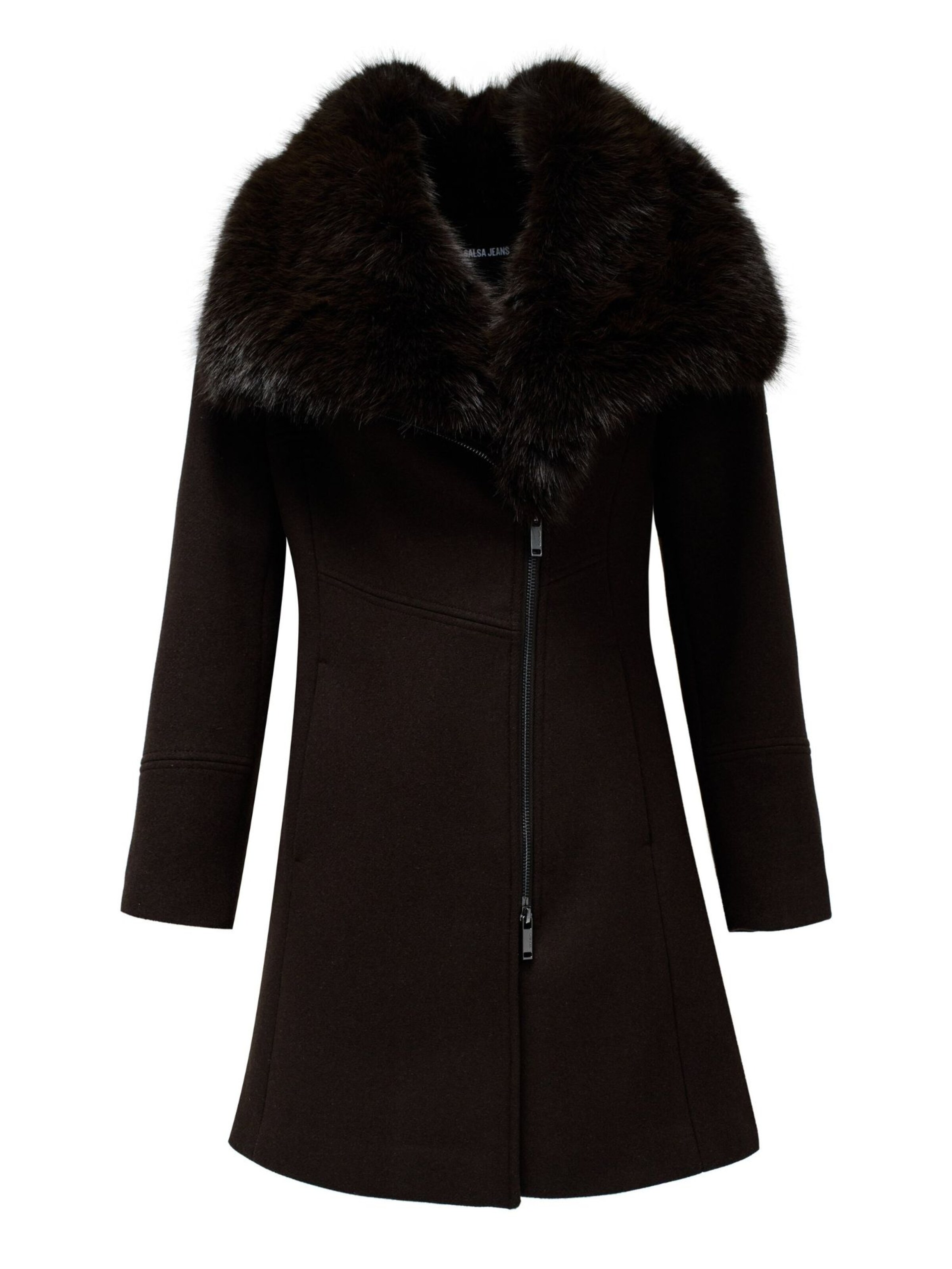 Salsa Jeans Winterjacke 'Wool Coat With Fur Collar'‌‌ in Braun: Vorderseite