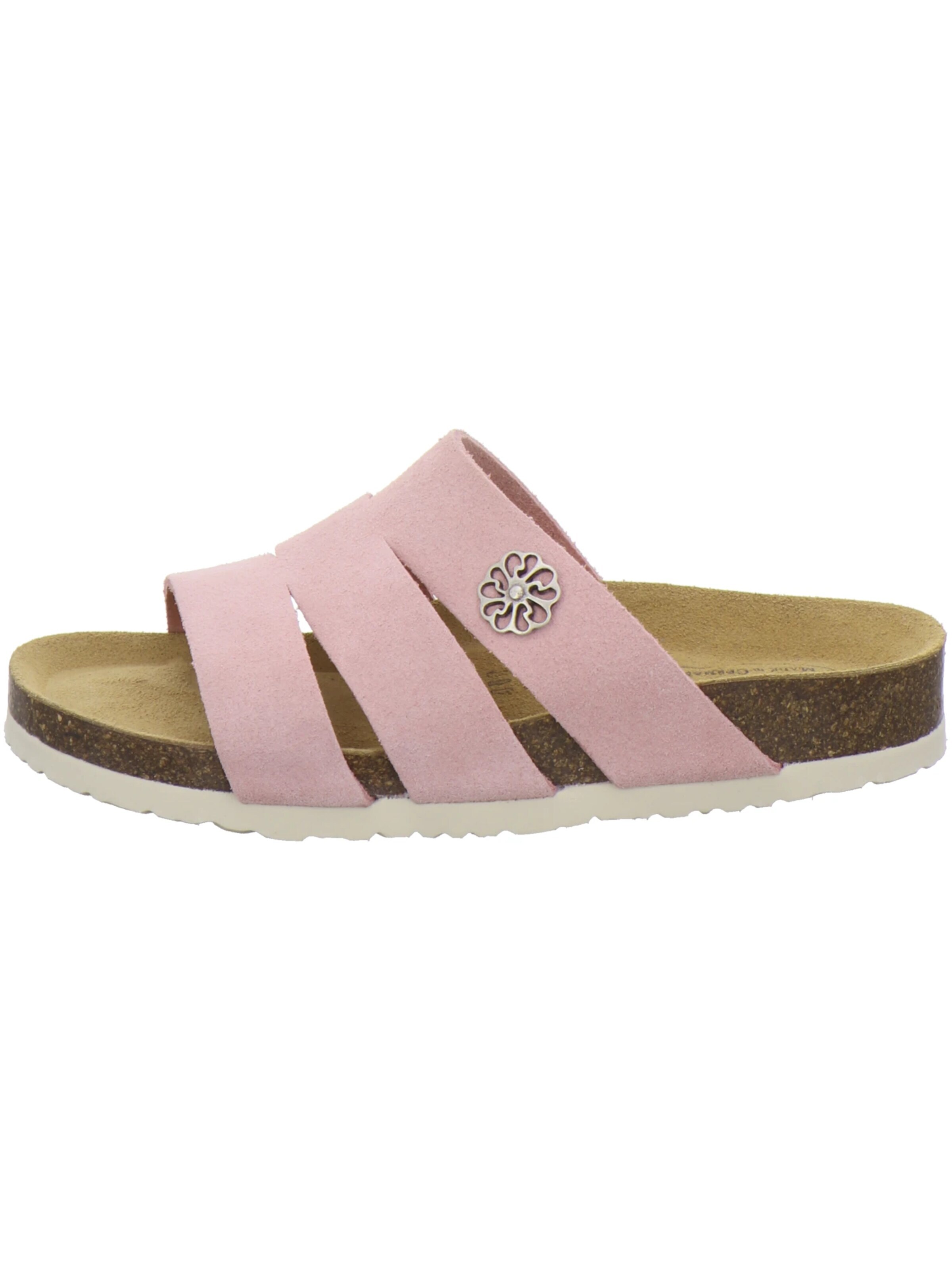 AFS-Schuhe - Zapatos abiertos 'Pantoletten Damen rose Veloursleder' en rosa