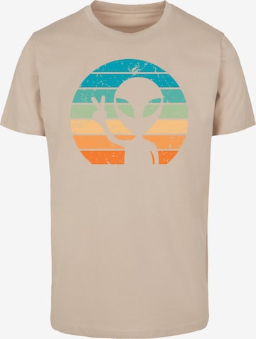 T-Shirt 'Alien Piece Sonnenuntergang' F4NT4STIC en beige : devant