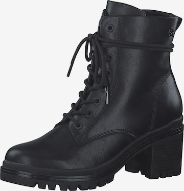 s.Oliver Lace-Up Ankle Boots in Black: front