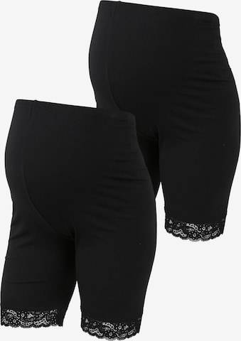 Skinny Leggings 'Lenna' de la MAMALICIOUS pe negru: față