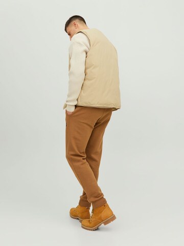 JACK & JONES Tapered Pants 'Gordon' in Brown