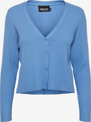 PIECES Knit Cardigan 'Crista' in Blue: front