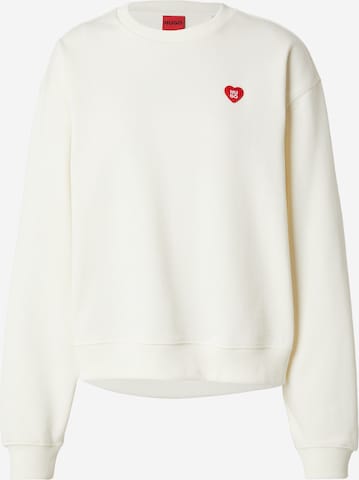Sweat-shirt 'Deroxina_7' HUGO en blanc : devant