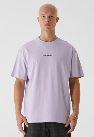 T-Shirt Lost Youth en violet : devant