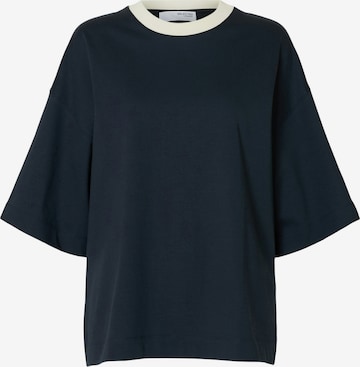 T-shirt SELECTED en bleu : devant