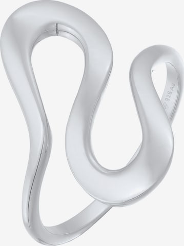 ELLI Ring 'Wellen' in Silver: front