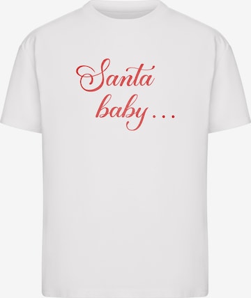 Miss Tee - Camiseta 'Santa Baby' en blanco: frente