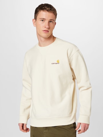 Carhartt WIP Sweatshirt 'American Script' in Beige: predná strana