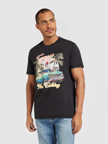 GUESS Shirt 'SUMMER CAR' in Zwart: voorkant