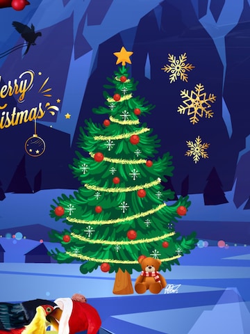 Hawaiihemdshop.de Regular fit Overhemd 'Hawaiihemd Christmas Parrots' in Blauw