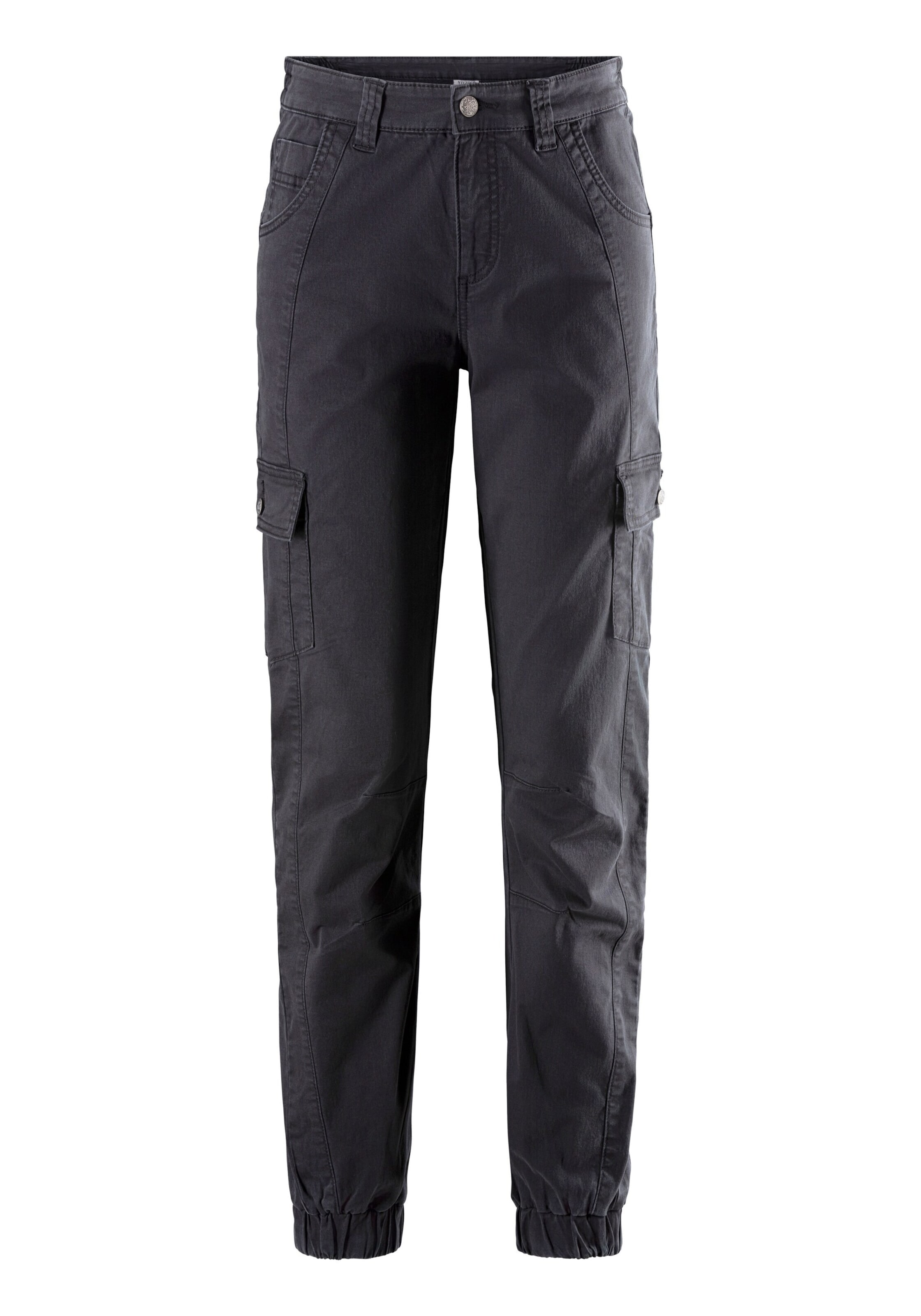 LASCANA ACTIVE Tapered Outdoor Pants in Black: front