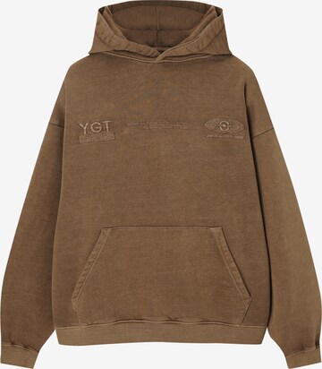 Pull&Bear Sweatshirt in Bruin: voorkant