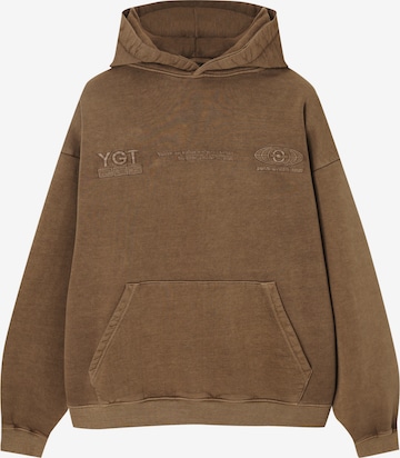 Pull&Bear Sweatshirt in Bruin: voorkant