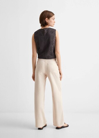 MANGO TEEN Loose fit Pants 'Sun' in Beige