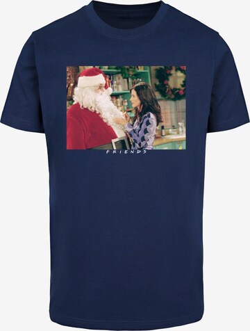 ABSOLUTE CULT Shirt 'Friends - Santa Chandler' in Blauw: voorkant