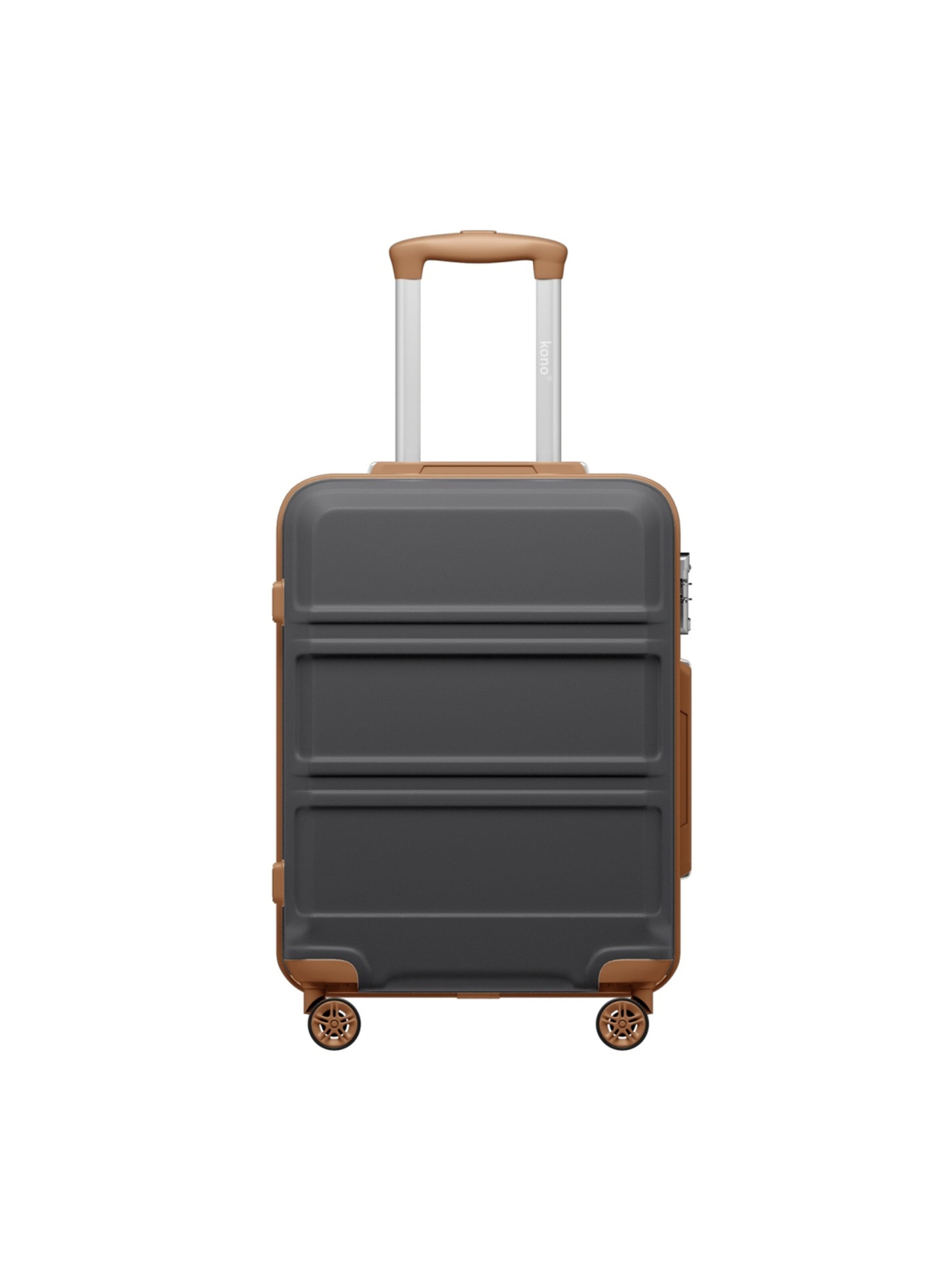 Kono Cart 'Hartschalenkoffer 20 Zoll, Maße 55,00 × 40,00 × 20,00 cm, stabiler Handgepäck Reisekoffer mit 4 Rollen' in Brown: front