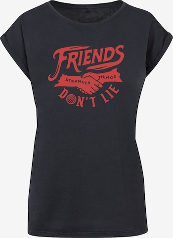 ABSOLUTE CULT T-Shirt 'Stranger Things - Friends Dont Lie' in Blau: predná strana
