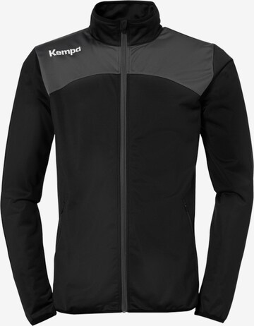 KEMPA Athletic Zip-Up Hoodie in Black: front