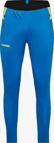 Skinny Pantalon de sport Hummel en bleu : devant
