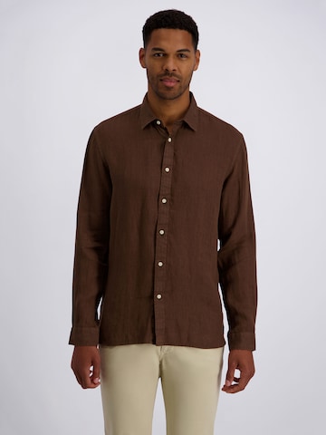 Coupe regular Chemise PIERRE CARDIN en marron : devant