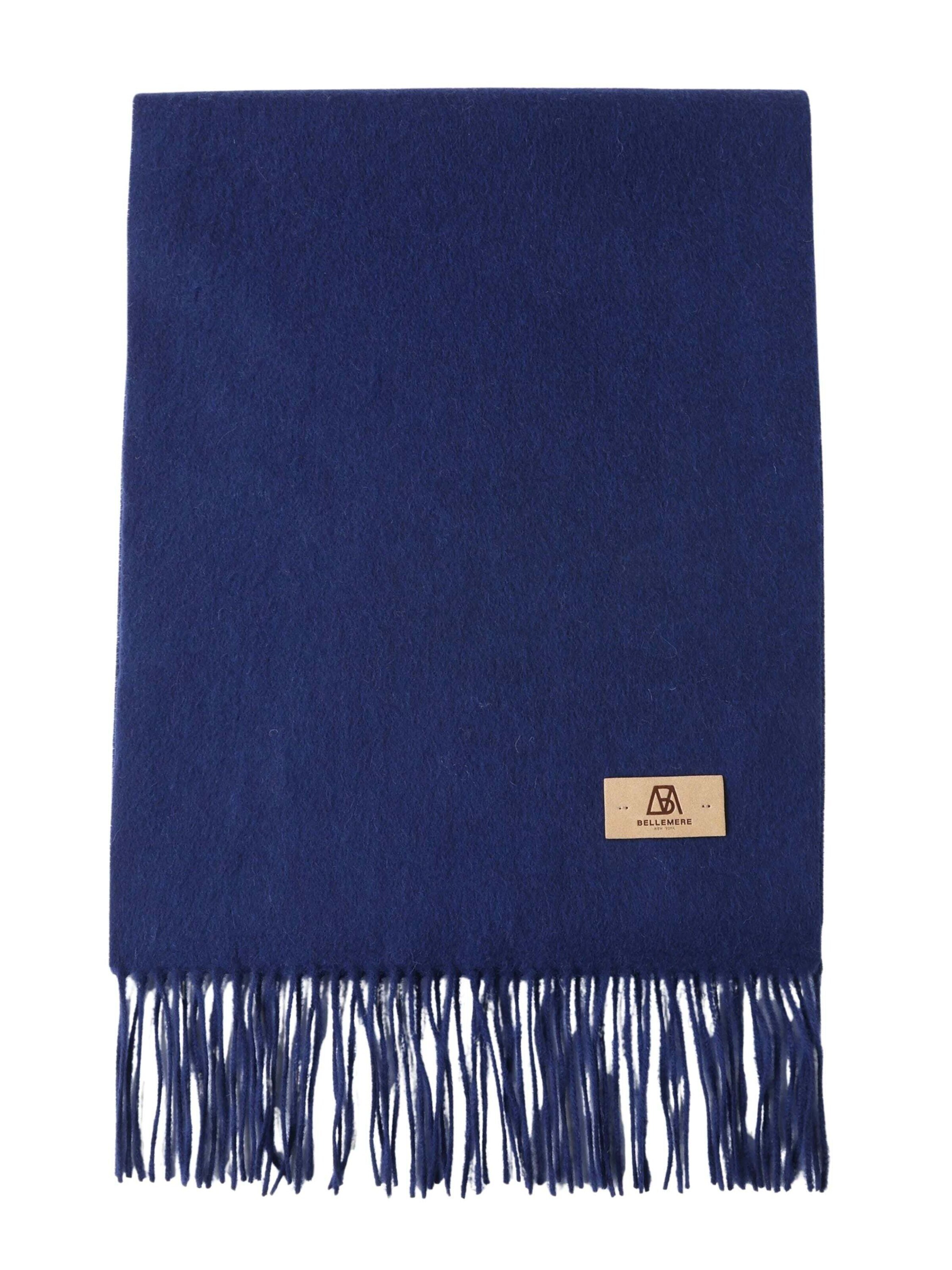 BELLEMERE NEW YORK Scarf 'Ultraleichter Lammwollschal' in Blue: front