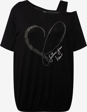 T-shirt Ulla Popken en noir : devant