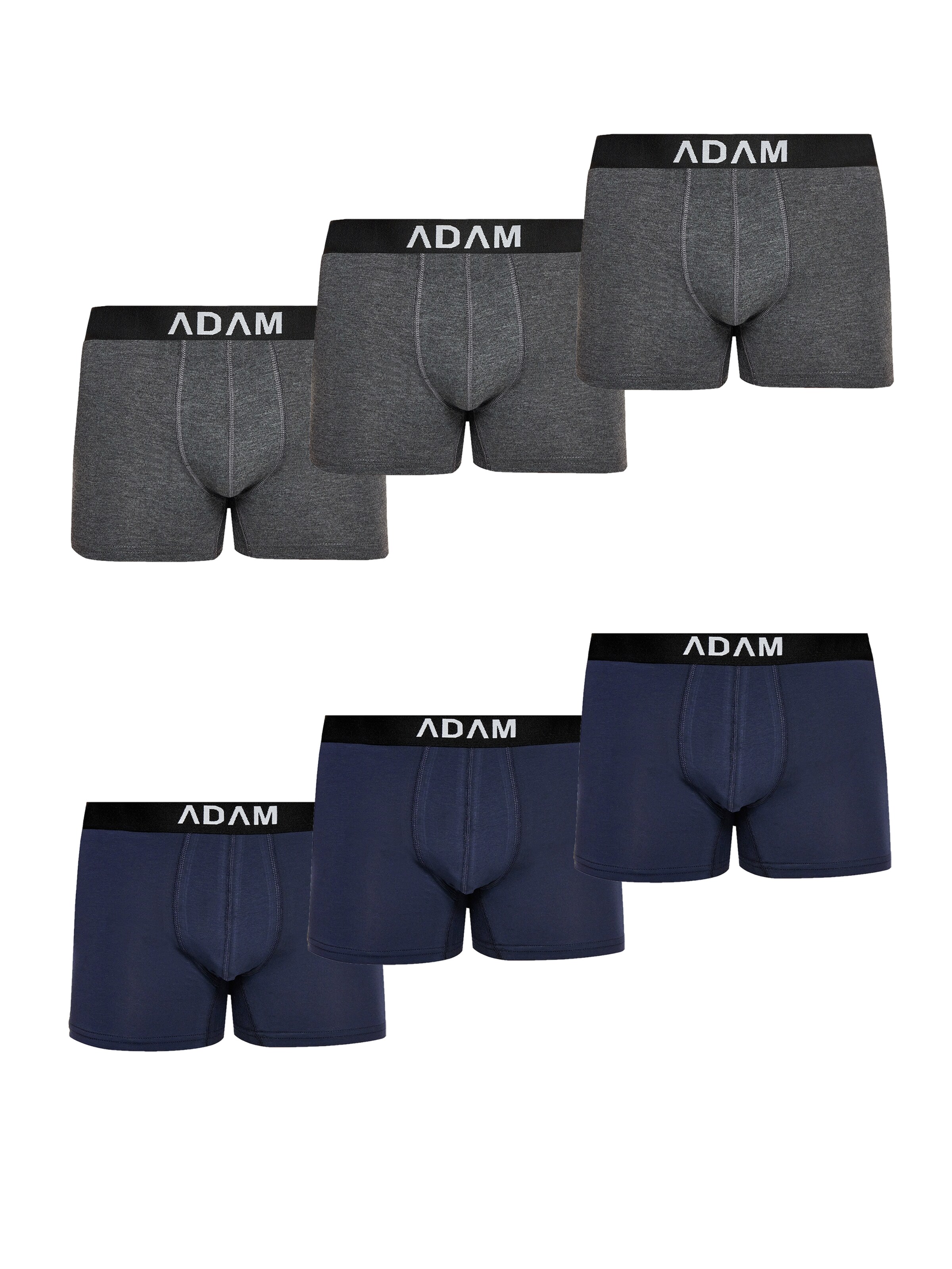 Adam Boxer shorts '6er Pack' in Grey: front