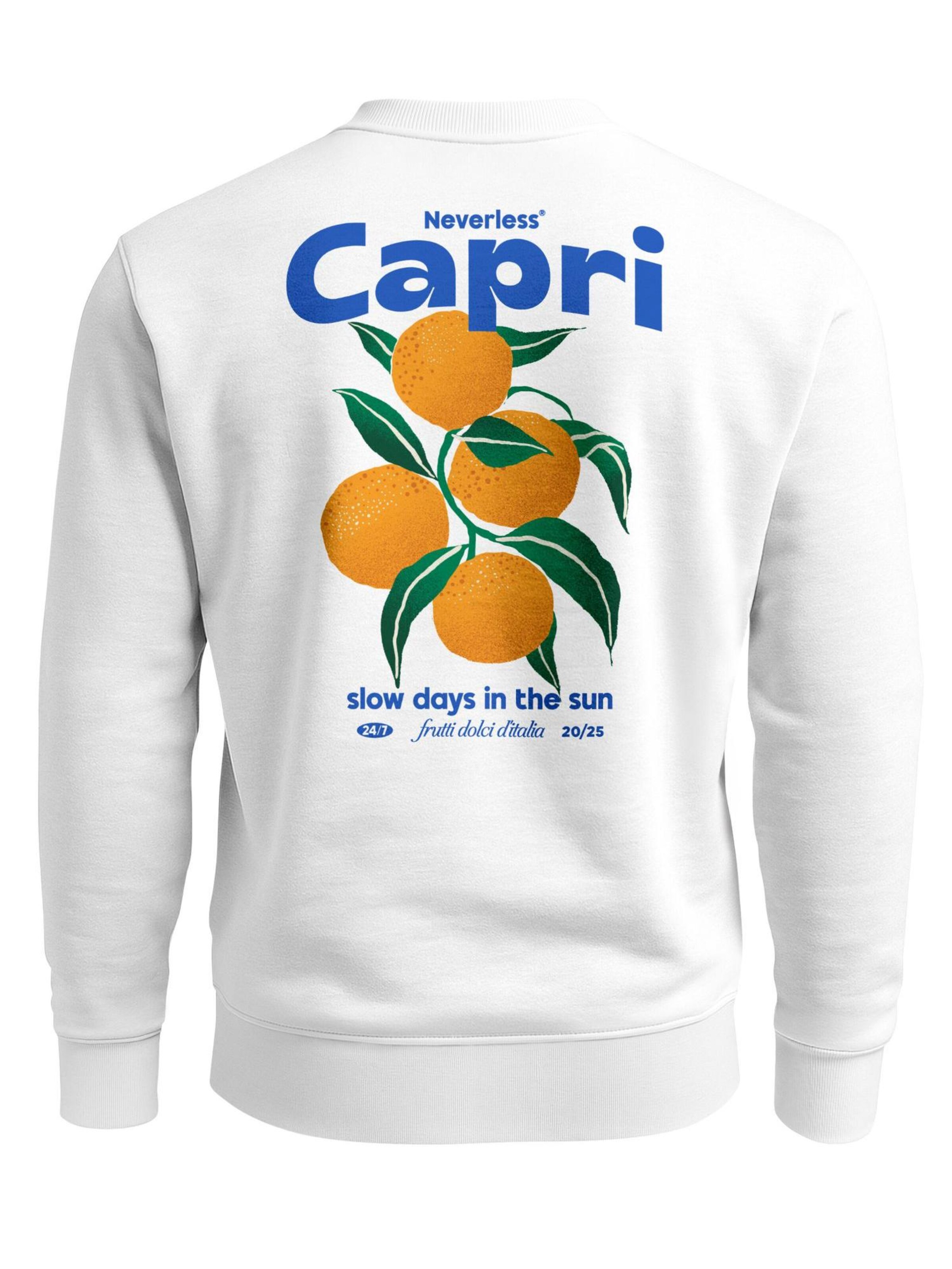 Neverless Sweatshirt 'Capri Orange' in White