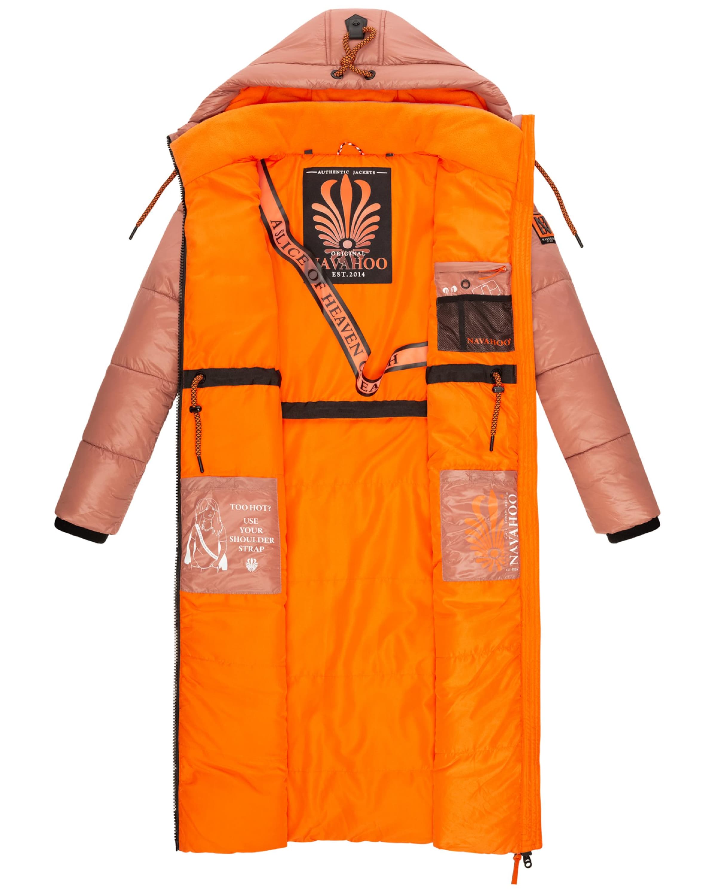 NAVAHOO Pitkä talvitakki värissä oranssi