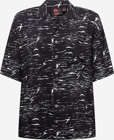 QUIKSILVER Athletic button up shirt 'VEINSCOSE' in Black / White, Item view