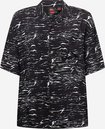 QUIKSILVER Regular fit Athletic button up shirt 'VEINSCOSE' in Black: front