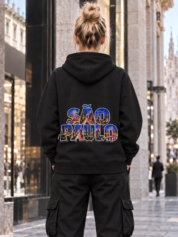 LUNØIR Studio Mikina 'São Paulo City Lights – Neon' – černá
