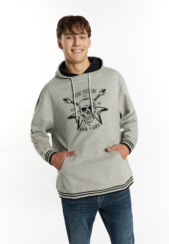 Sweat-shirt MO en gris : devant