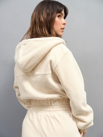 A LOT LESS Zip-Up Hoodie 'Cleo' in Beige