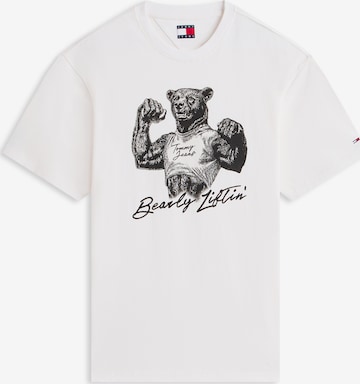 Tommy Jeans - Camisa 'BEAR' em branco: frente