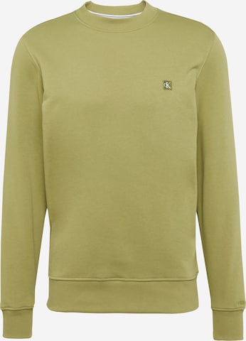 Sweat-shirt Calvin Klein Jeans en vert : devant